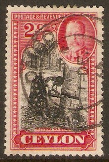 Ceylon 1918 2c Brown-orange - War Stamp. SG330.